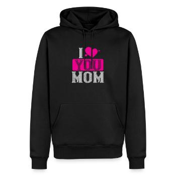J'aime ta maman - Sweat à capuche Premium bio Homme - noir - Devant - Nico (187cm)
