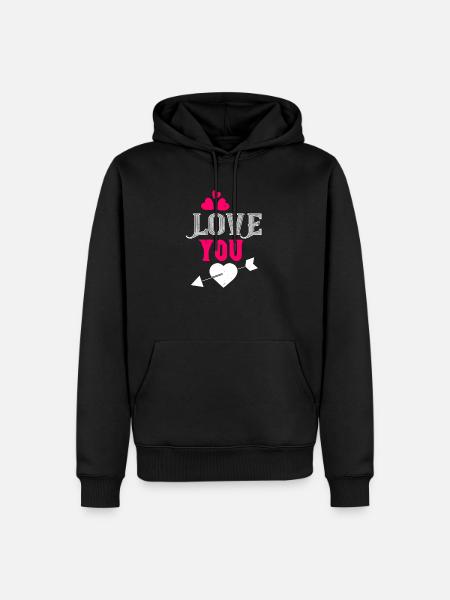 Liebe dich - Männer Premium Bio Hoodie - Schwarz