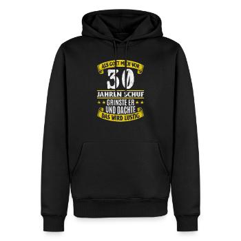 30. Geburtstag - Männer Premium Bio Hoodie - Schwarz - Vorne - Nico (187cm)