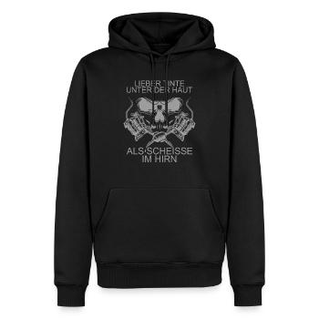 Tattoo Lieber Tinte unter der Haut - Männer Premium Bio Hoodie - Schwarz - Vorne - Nico (187cm)