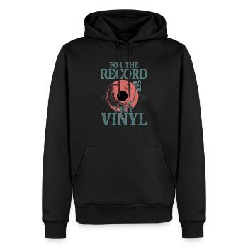 For The Record I Buy Vinyl Vintage Fan Turntables - Männer Premium Bio Hoodie - Schwarz - Vorne - Nico (187cm)