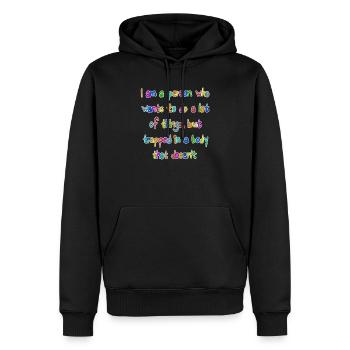 I am a person who wants to do a lot of things... - Men’s Premium Organic Hoodie - black - Front - Nico (187cm)