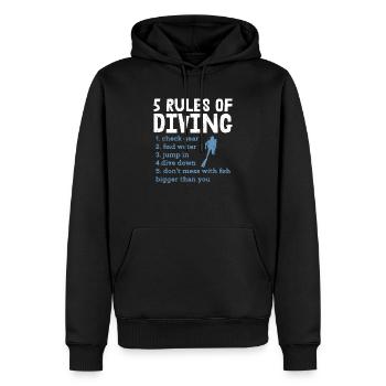 5 Rules Of Diving Diver Scuba Diving - Männer Premium Bio Hoodie - Schwarz - Vorne - Nico (187cm)