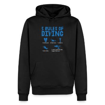 5 Rules Of Diving Scuba Diving Diver - Männer Premium Bio Hoodie - Schwarz - Vorne - Nico (187cm)
