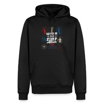 La joie d’un album de timbres : la fierté du collectionneur - Sweat à capuche Premium bio Homme - noir - Devant - Nico (187cm)
