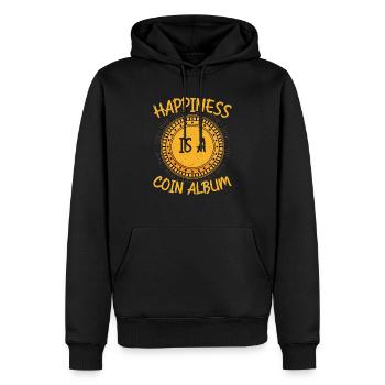 Album of Happiness : un délice pour les collectionneurs de pièces de monnaie - Sweat à capuche Premium bio Homme - noir - Devant - Nico (187cm)
