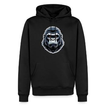 Gorilla mit Goldkette - Männer Premium Bio Hoodie - Schwarz - Vorne - Nico (187cm)