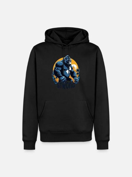 Gorilla with Gold Chain - Men’s Premium Organic Hoodie - black