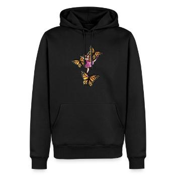 Ballerine - Sweat à capuche Premium bio Homme - noir - Devant - Nico (187cm)