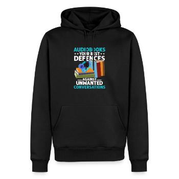 Audiobook Enthusiast: Yes, Please! - Männer Premium Bio Hoodie - Schwarz - Vorne - Nico (187cm)