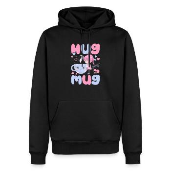 Kuscheliger Kaffeebecher - Kleines Mädchen - Männer Premium Bio Hoodie - Schwarz - Vorne - Nico (187cm)