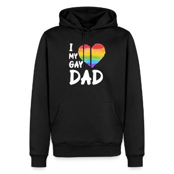 I Love My Gay Dad LGBT - Men’s Premium Organic Hoodie - black - Front - Nico (187cm)