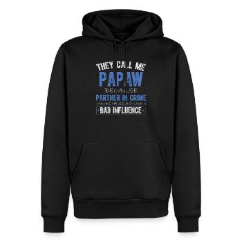 Sie nennen mich Papaw, weil ich ein Komplize bin - Männer Premium Bio Hoodie - Schwarz - Vorne - Nico (187cm)