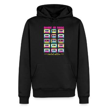 Born in 1986 Classic cassette tape original gift - Men’s Premium Organic Hoodie - black - Front - Nico (187cm)
