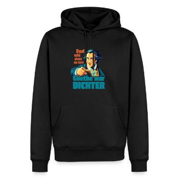 Goethe war Dichter - Männer Premium Bio Hoodie - Schwarz - Vorne - Nico (187cm)