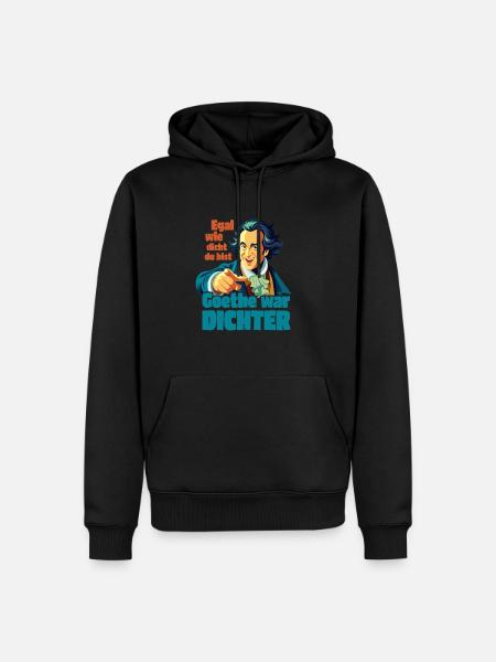Goethe war Dichter - Männer Premium Bio Hoodie - Schwarz