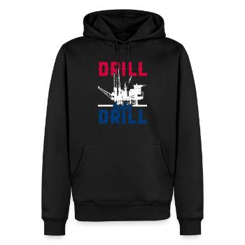 Drill Baby Drill Oilfield Worker Oil Rig - Männer Premium Bio Hoodie - Schwarz - Vorne - Nico (187cm)