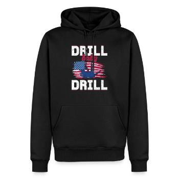 Drill Baby Drill Oil Rig Oilfield Worker - Männer Premium Bio Hoodie - Schwarz - Vorne - Nico (187cm)