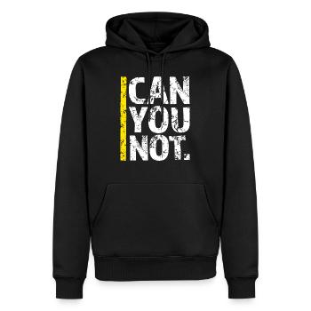 Non puoi citare una divertente battuta sarcastica - Felpa con cappuccio ecologica premium da uomo - nero - Fronte - Nico (187cm)