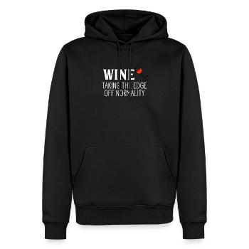 Le vin rouge prend le bord de la normalité Happy Wine - Sweat à capuche Premium bio Homme - noir - Devant - Nico (187cm)