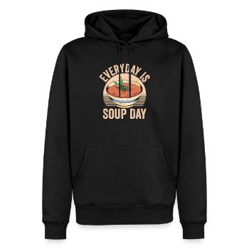 Chaque jour est soupe jour repas bol de nourriture - Sweat à capuche Premium bio Homme - noir - Devant - Nico (187cm)
