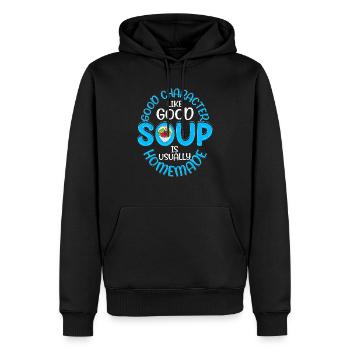Good Character Like Good Soup Is Usually Homemade - Männer Premium Bio Hoodie - Schwarz - Vorne - Nico (187cm)