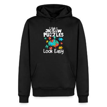 Je fais en sorte que les puzzles aient l’air faciles à résoudre - Sweat à capuche Premium bio Homme - noir - Devant - Nico (187cm)