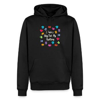 Je casse-tête bien au-delà de mon puzzle pièce du coucher - Sweat à capuche Premium bio Homme - noir - Devant - Nico (187cm)
