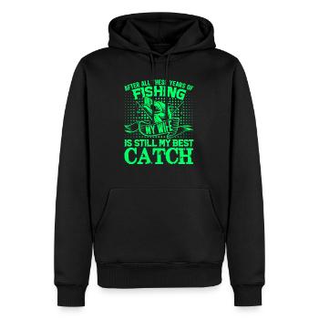 fisch, fisch, angeln, see, meer, angeln, fauna, exotisch - Männer Premium Bio Hoodie - Schwarz - Vorne - Nico (187cm)