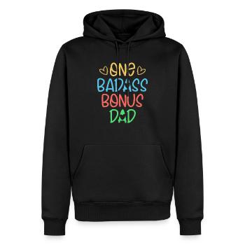 One Badass Bonus Dad Stepfather Adoption - Männer Premium Bio Hoodie - Schwarz - Vorne - Nico (187cm)