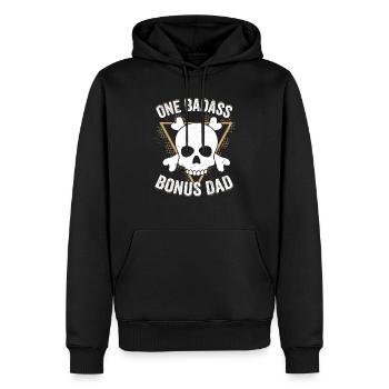 One Badass Bonus Dad Adoption Stepfather - Männer Premium Bio Hoodie - Schwarz - Vorne - Nico (187cm)