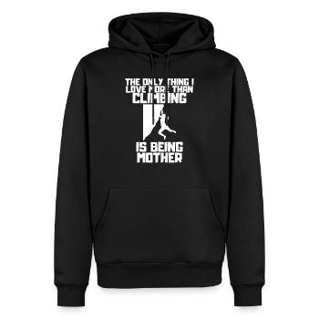 Klettern Kletterer Bergklettern Berg Bergsteigen - Männer Premium Bio Hoodie - Schwarz - Vorne - Nico (187cm)