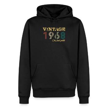 Vintage 1968 Original Parts Year Of Birth Birthday - Men’s Premium Organic Hoodie - black - Front - Nico (187cm)