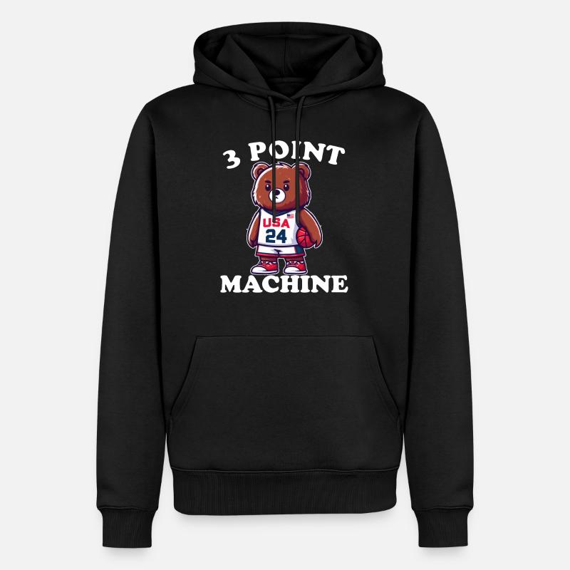 Basket-ball Machine à 3 points - Sweat à capuche Premium bio Homme - noir