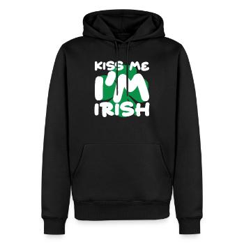 Küss mich, ich bin irischer St. Patricks Day - Männer Premium Bio Hoodie - Schwarz - Vorne - Nico (187cm)