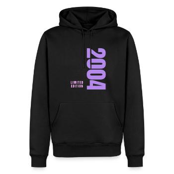 20e anniversaire - Sweat à capuche Premium bio Homme - noir - Devant - Nico (187cm)