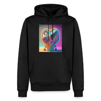 Herz in Stein gemeißelt: Abstrakte Farbexplosion - Männer Premium Bio Hoodie - Schwarz - Vorne - Nico (187cm)