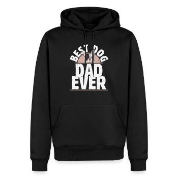 Meilleur Papa De Chien Jamais Frenchie Bouledogue Français - Sweat à capuche Premium bio Homme - noir - Devant - Nico (187cm)