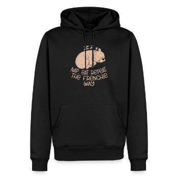 Nap Eat Repeat The Frenchie Way French Bulldog Dog - Männer Premium Bio Hoodie - Schwarz - Vorne - Nico (187cm)
