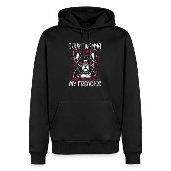 I Just Wanna Stay Home French Bulldog Frenchie - Männer Premium Bio Hoodie - Schwarz - Vorne - Nico (187cm)