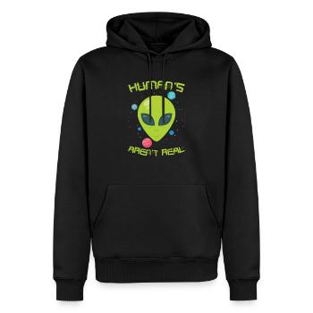 T-shirt de l’homme ne sont pas vrais - Funny Alien UFO Cool - Sweat à capuche Premium bio Homme - noir - Devant - Nico (187cm)