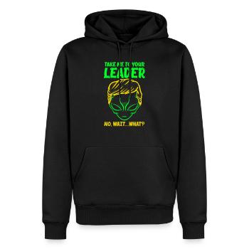 Nimm mich zu dir, Anführer, nein, warte, was für ein lustiger Raum - Männer Premium Bio Hoodie - Schwarz - Vorne - Nico (187cm)