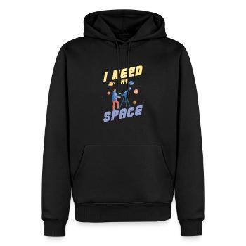 I Need My Space Stargazer Telescope Astronomy - Männer Premium Bio Hoodie - Schwarz - Vorne - Nico (187cm)