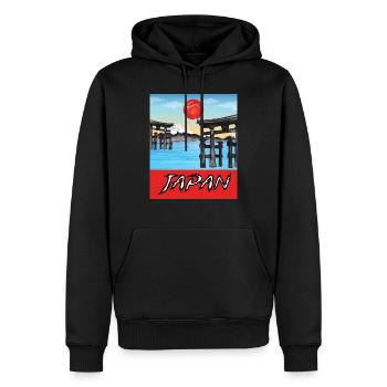 Vintage Japan Reiseplakat Schön - Männer Premium Bio Hoodie - Schwarz - Vorne - Nico (187cm)