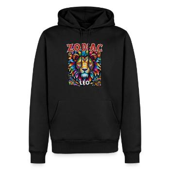 Sternzeichen Löwe aka Sternzeichen Löwe - Männer Premium Bio Hoodie - Schwarz - Vorne - Nico (187cm)