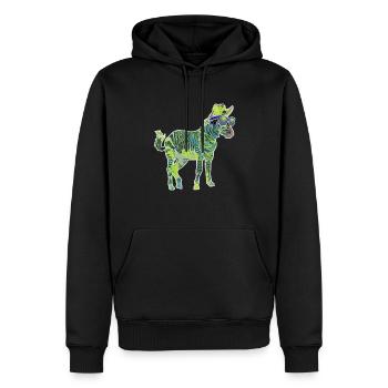 Cooles Zebra mit Sonnenbrille Lustiges Pferd wie Streifen - Männer Premium Bio Hoodie - Schwarz - Vorne - Nico (187cm)