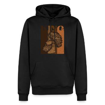 König Vater Melanin Afroamerikaner Juneteenth - Männer Premium Bio Hoodie - Schwarz - Vorne - Nico (187cm)