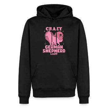 Crazy German Shepherd Lady Dog Maman Chiot Propriétaire - Sweat à capuche Premium bio Homme - noir - Devant - Nico (187cm)