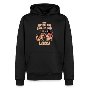 Crazy German Shepherd Lady Chiot Propriétaire Chien Maman - Sweat à capuche Premium bio Homme - noir - Devant - Nico (187cm)