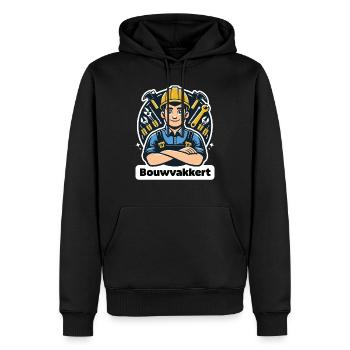 Ouvrier du bâtiment - Sweat à capuche Premium bio Homme - noir - Devant - Nico (187cm)